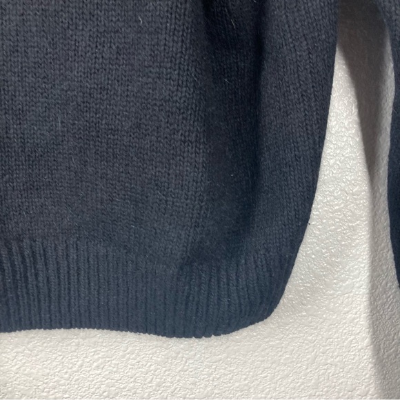 Vintage Pierre Cardin Silk Beaded Sweater Black L Rabbit Hair Shoulder Pads - Picture 10 of 14